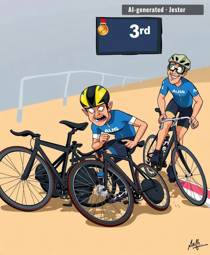 Two riders down and Australia still only in bronze contention—somewhere, a bookie is weeping into his ledger.