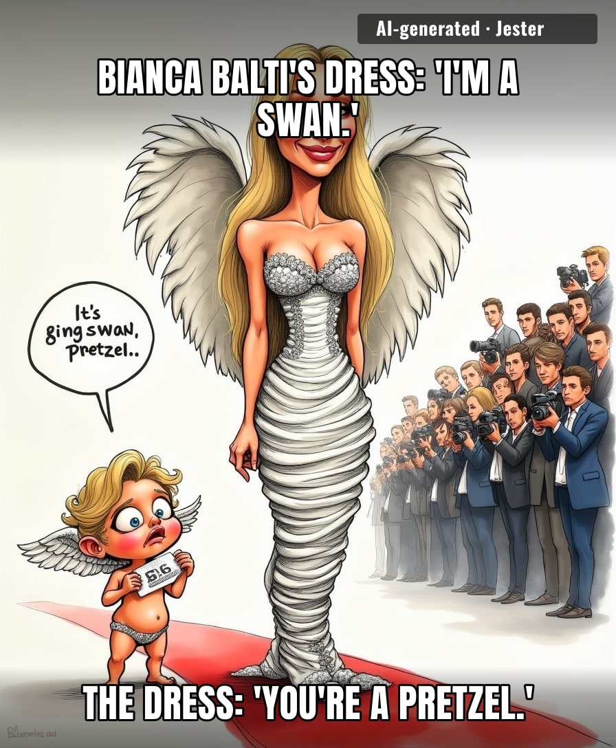 Nothing says high fashion like a corset that turns a supermodel into a human folding chair.