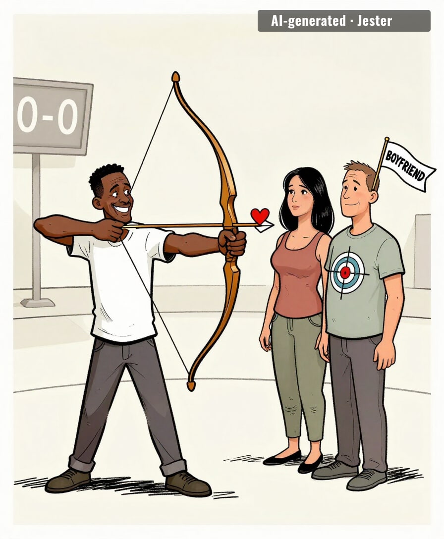 He's not ignoring the boyfriend, he's just aiming at the bigger target.