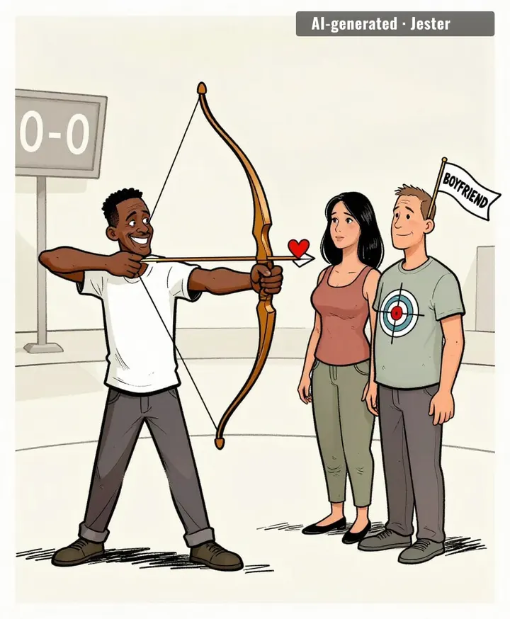 He's not ignoring the boyfriend, he's just aiming at the bigger target.