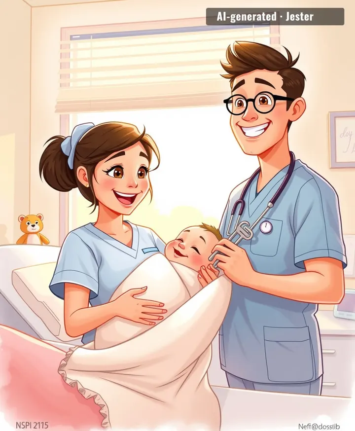 That surgeon's study abroad program just paid off in the most adorable way possible: a healthy, feeding newborn.