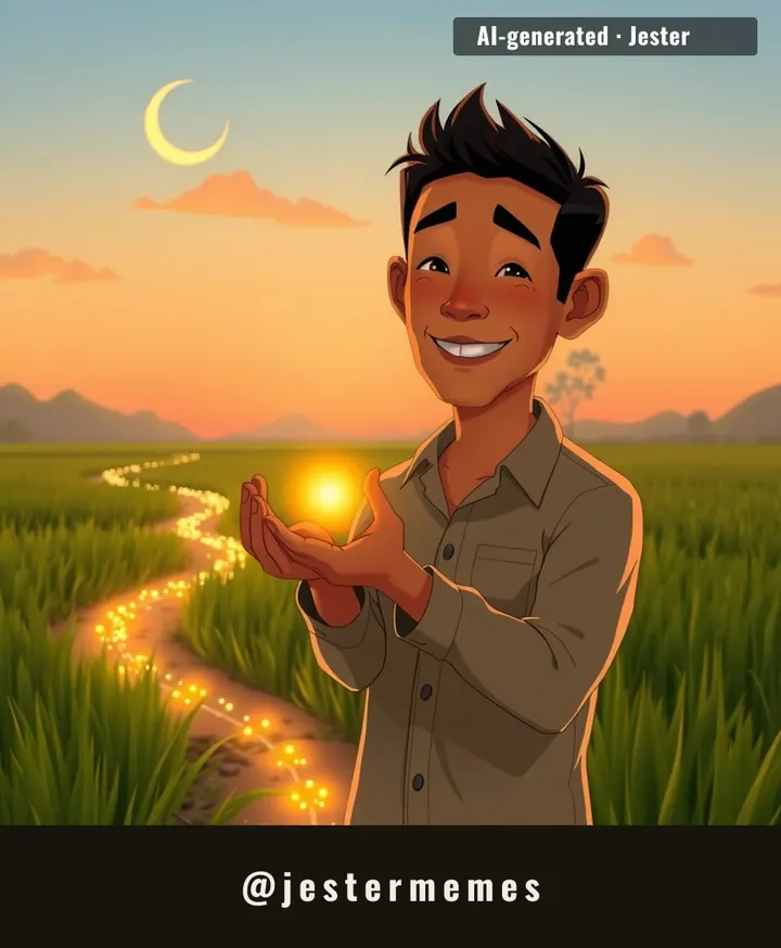 Wayan's sales pitch to farmers: fill the pockets, then the hearts — glow optional.