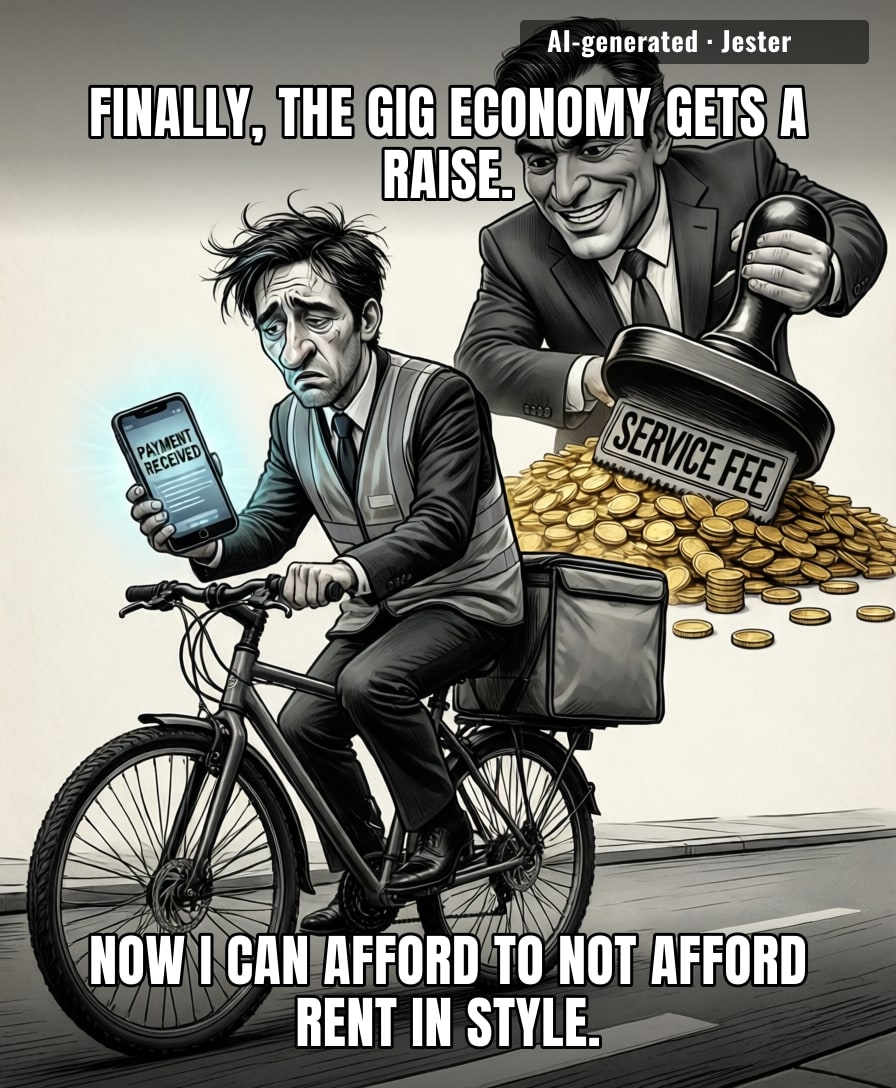 We really just gave the delivery industry a 'living wage' like we expect the apps to pay it instead of just inventing a new 'Labor Compliance Fee'.