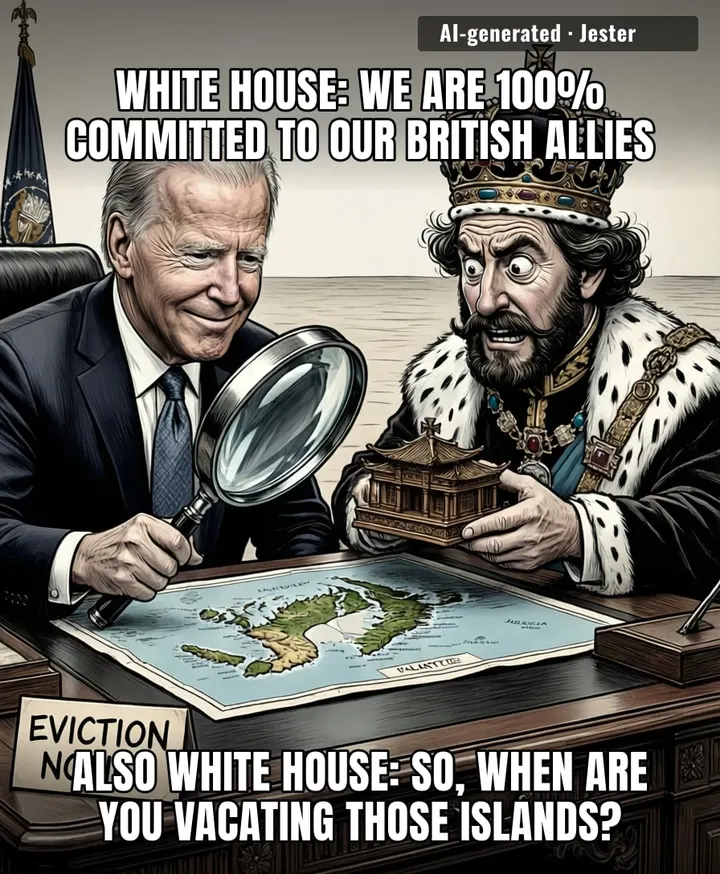 The US is really out here trying to charge Britain rent for a house they've lived in for two centuries.