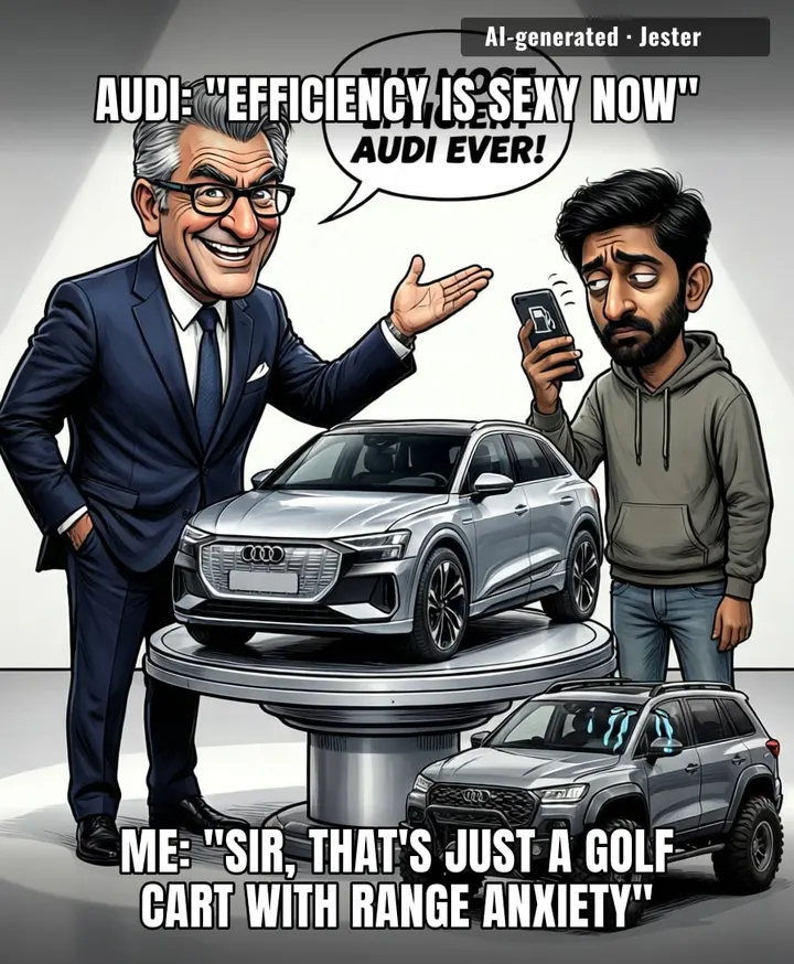 Audi spent a decade convincing us SUVs are cool, now wants us to get excited about a toaster with 400 miles of range — I've seen faster midlife crises.