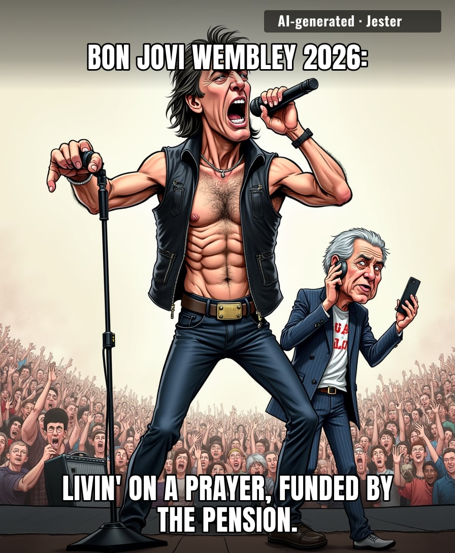 He'll be singing 'Shot Through the Heart' but the crowd will hear 'Shot Through the Hip'.