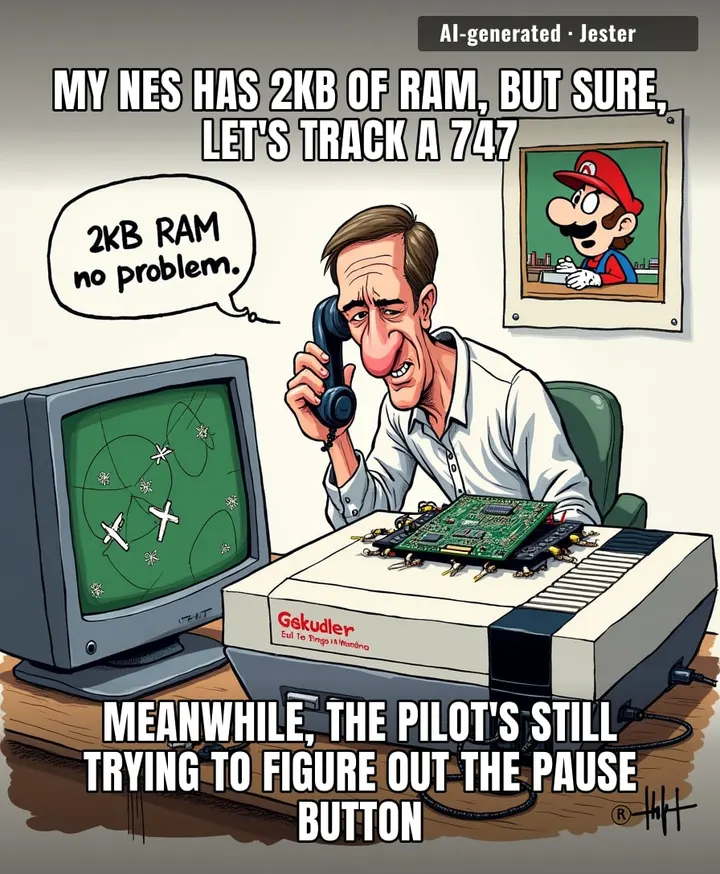 When your childhood console has less computing power than a modern calculator, but you're convinced it can handle real-time air traffic control.