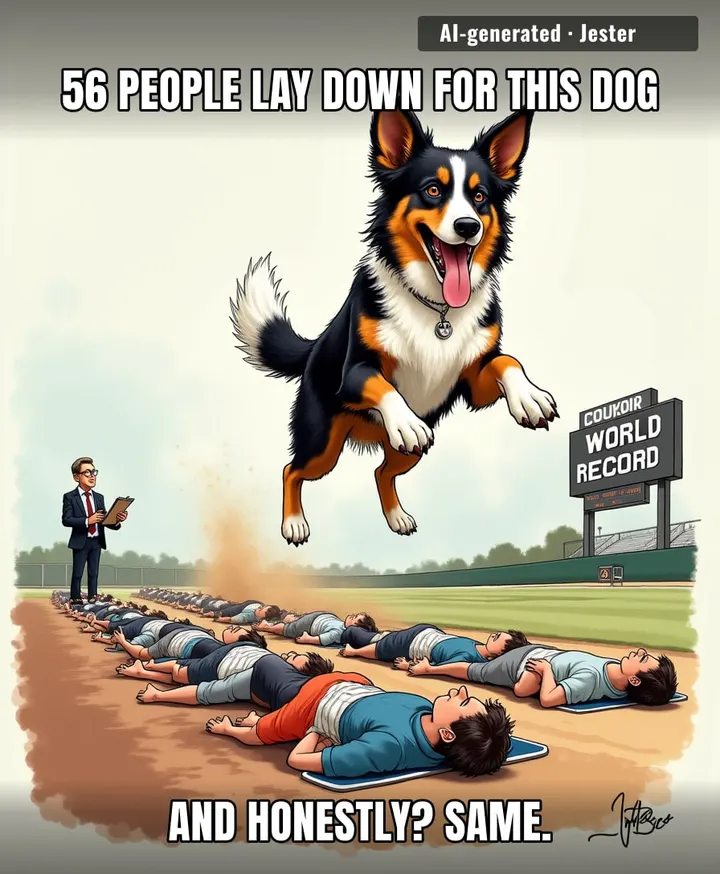 This dog just speedran 56 humans' trust in 16 seconds. We can't even get our group chat to agree on a lunch spot.