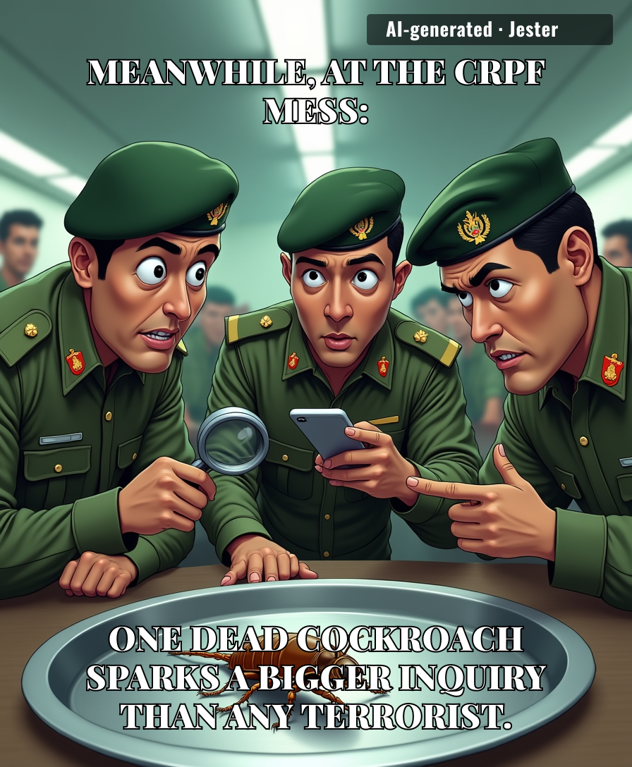 A cockroach brings down more drama than any anti-insurgency operation — and it didn't even need a weapon.