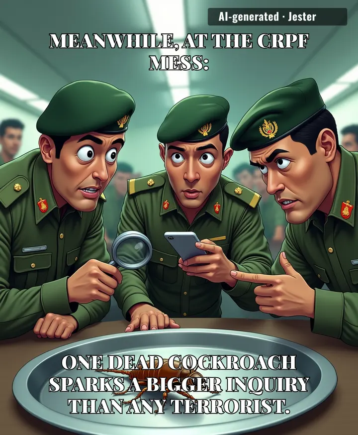 A cockroach brings down more drama than any anti-insurgency operation — and it didn't even need a weapon.
