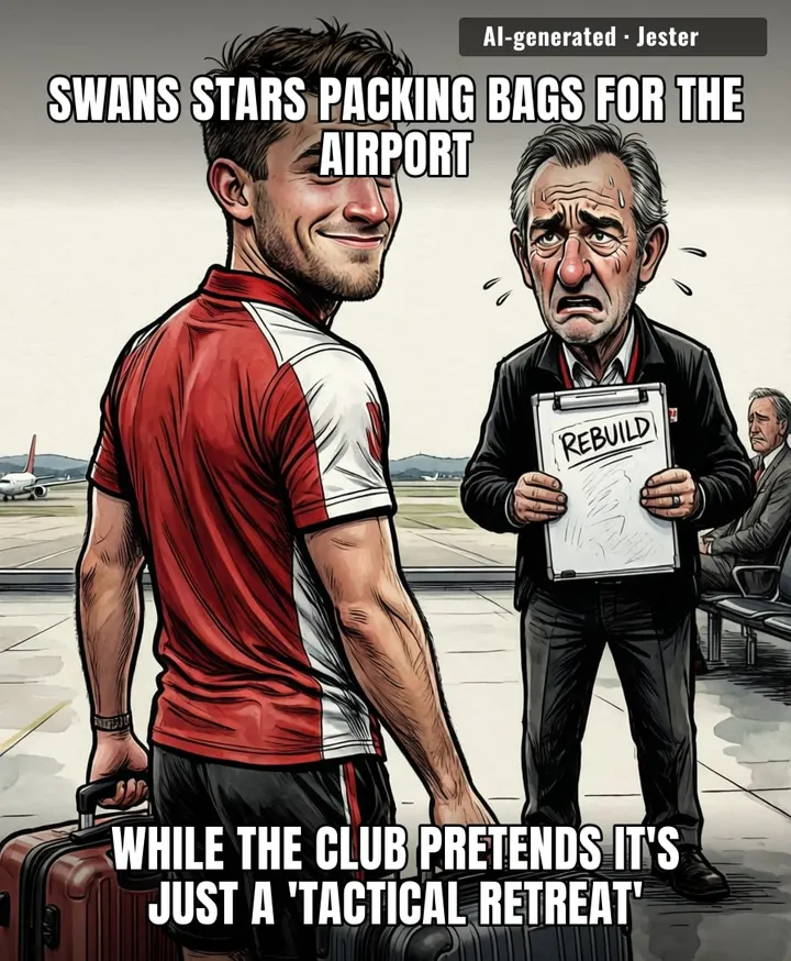 Sydney Swans players are leaving faster than a group chat when the bill arrives.