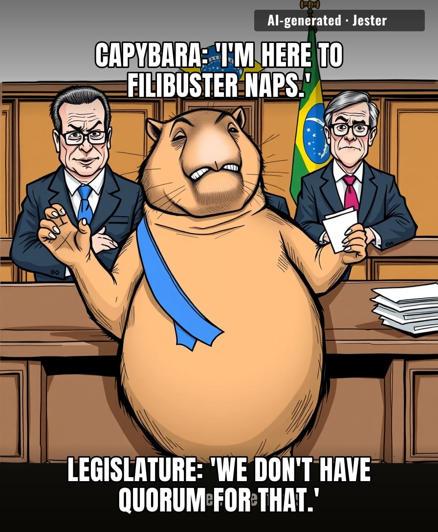 Brazil's lawmakers finally found a politician who's more chill than they are—and it's a 175-pound rodent with zero interest in passing anything.