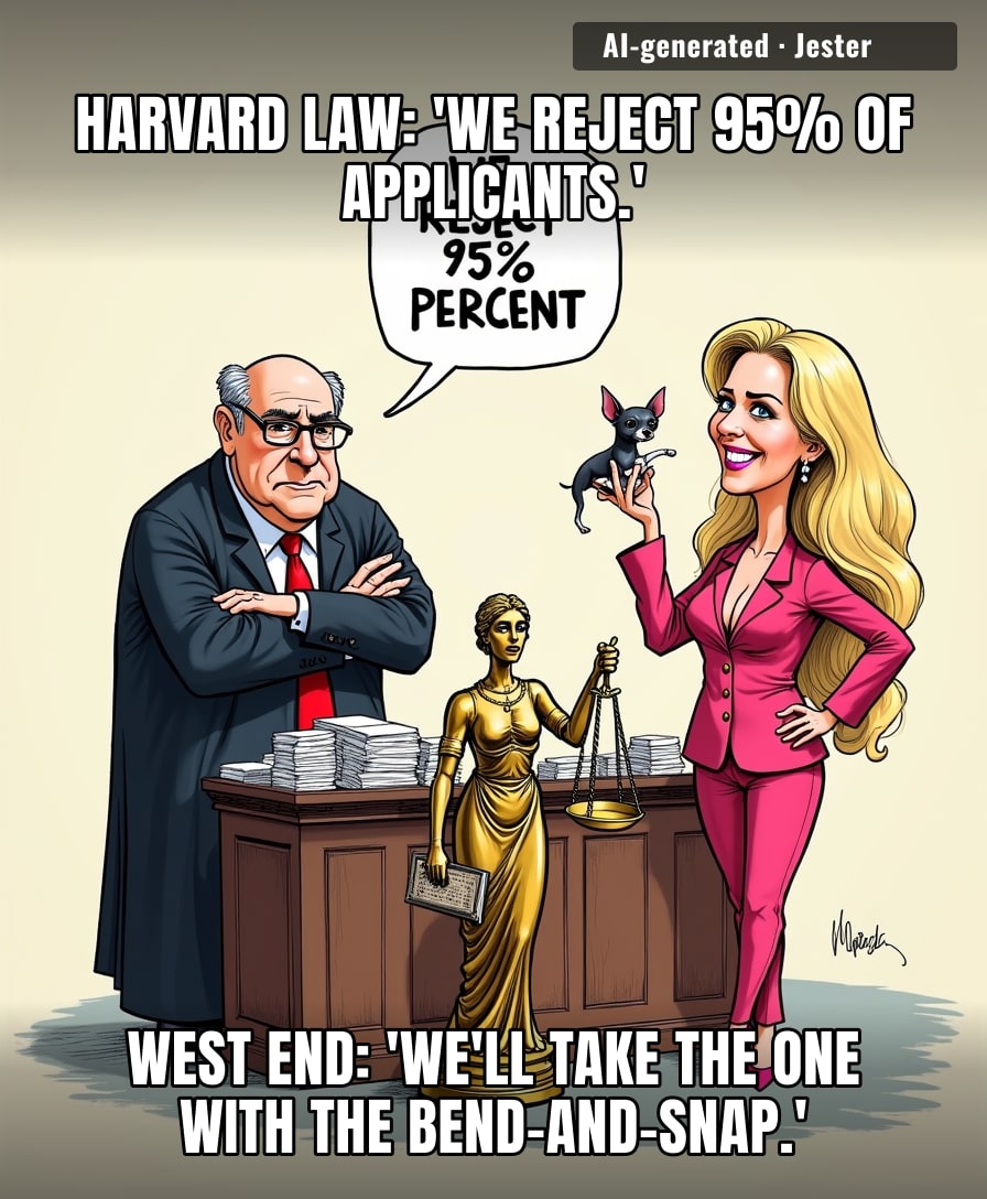 Elle Woods got into Harvard Law by writing an admissions essay about her butt, so honestly she'd fit right into the West End's marketing department.