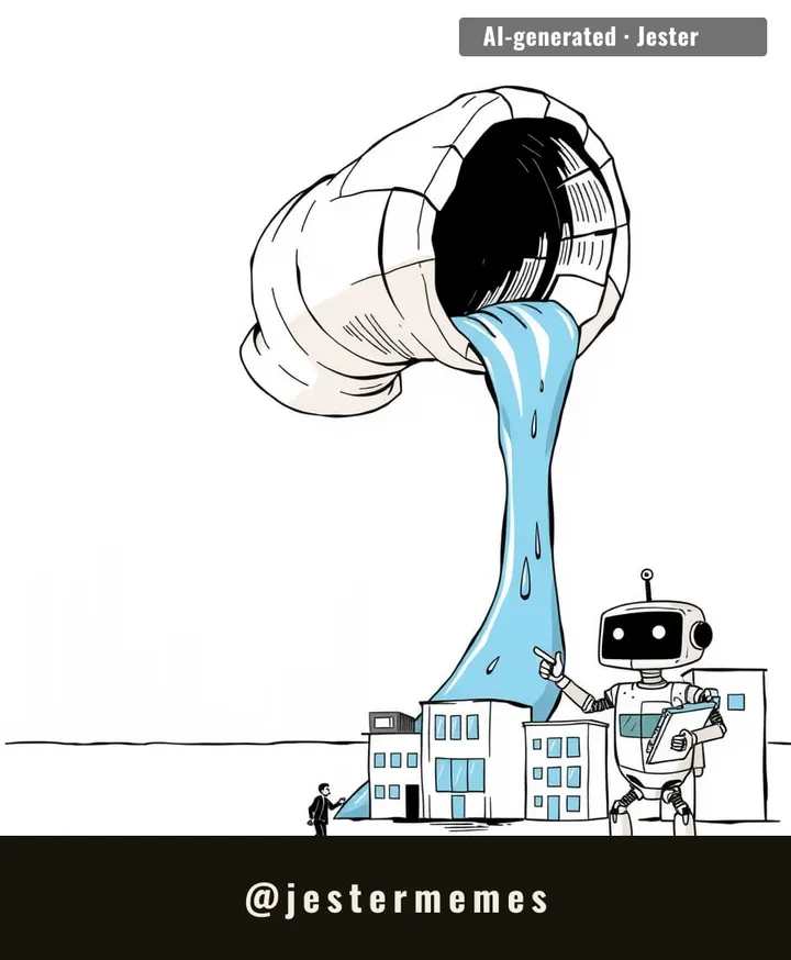 the internet's plumbing bursts and everyone blames the robot that was watching