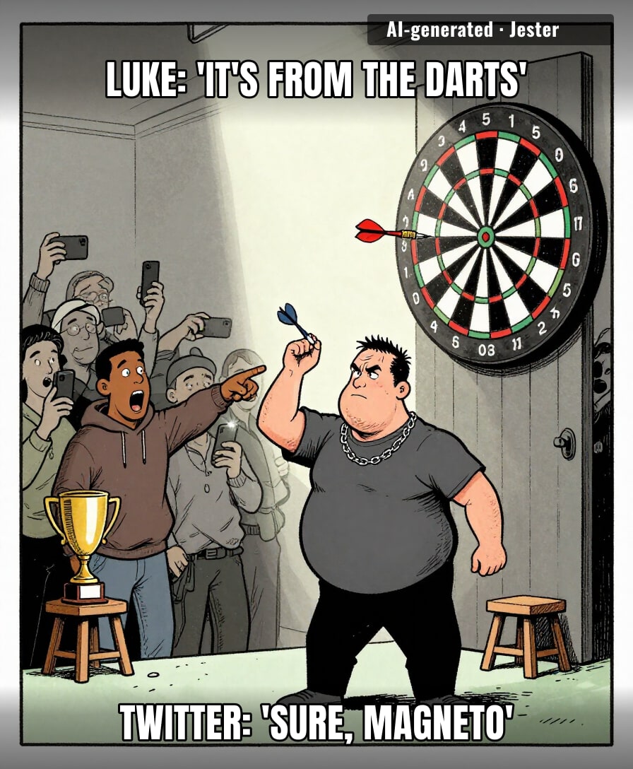 the scar predates the darts career — so he was already bad at this