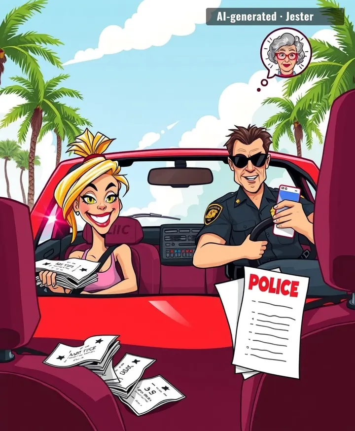 She's not speeding to save Grandma; she's speeding to outrun her ninth ticket.