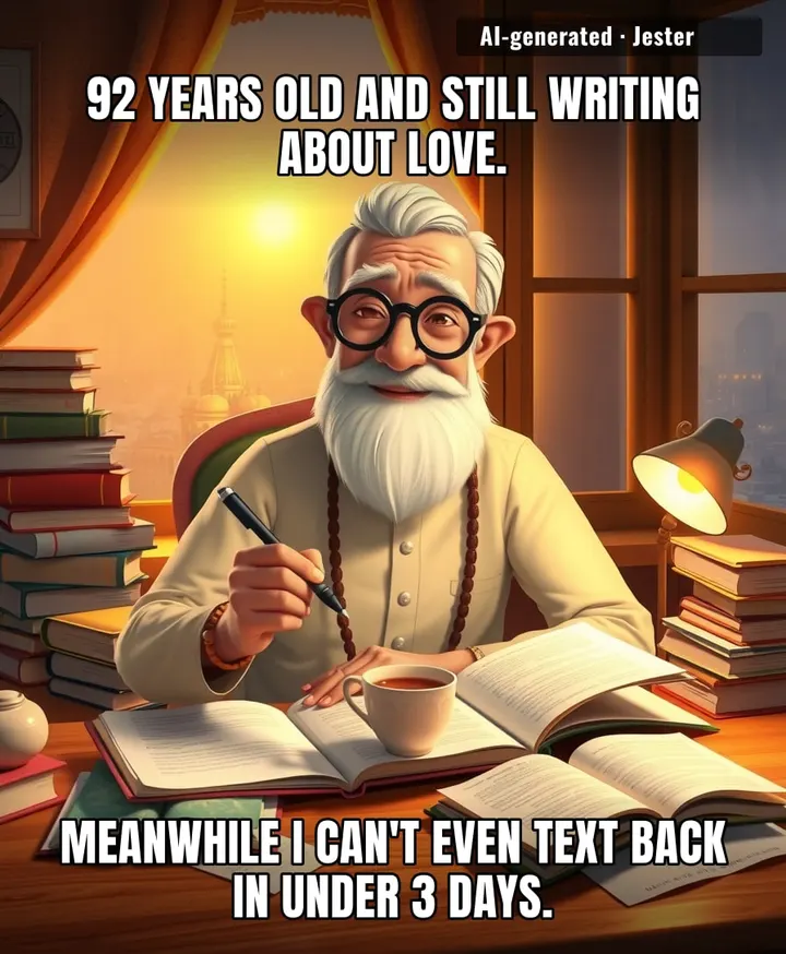 Man has written 150 musicals about love. I've written 3 drafts of a text and sent none.