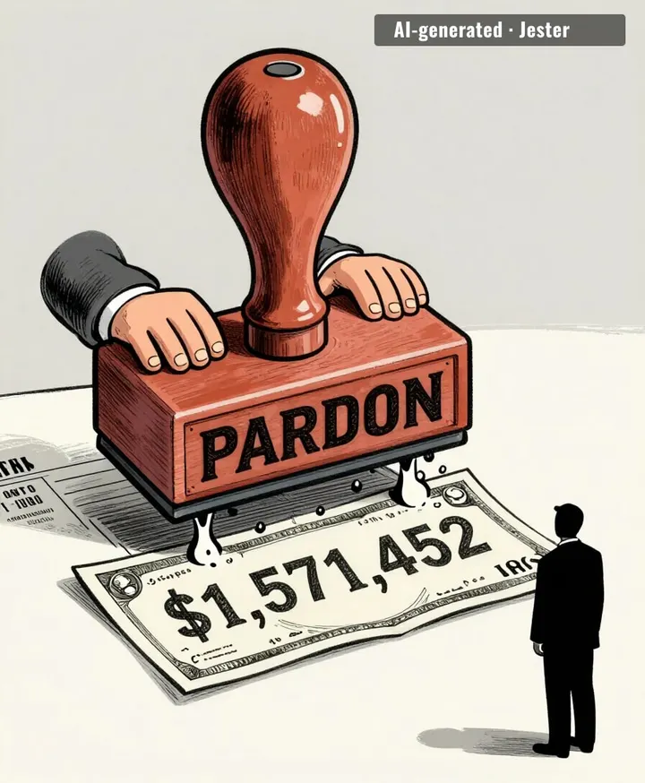 the pardon hits the sentence, never the invoice