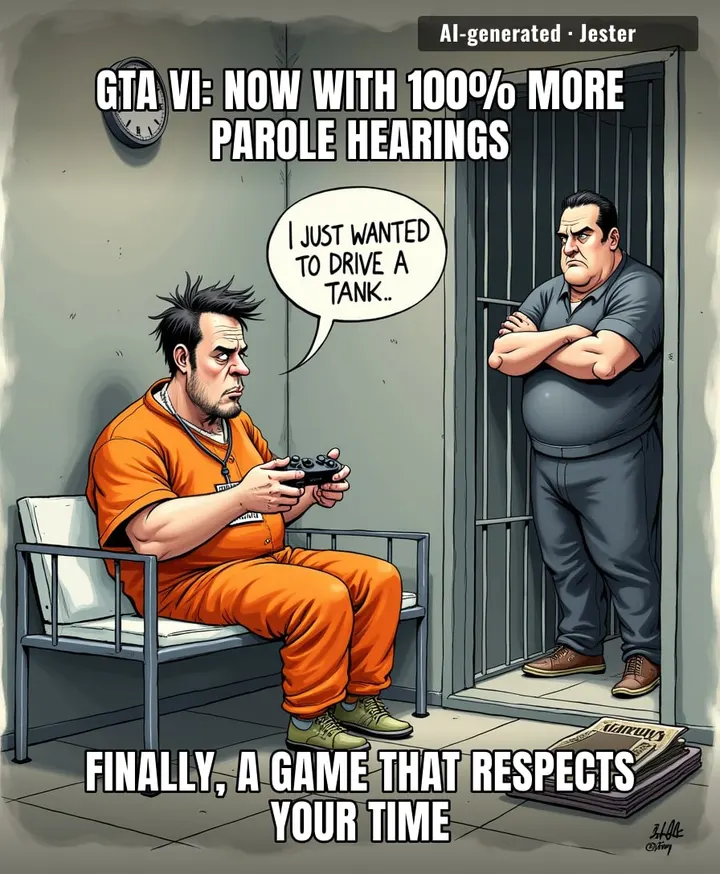Rockstar finally made a game that respects the working adult's schedule: you commit the crime at 25, you're paroled in time for your midlife crisis. The immersion is incredible — I haven't touched the controller in four years, and my character's just been making license plates and converting to Islam. Peak realism.
