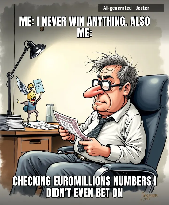 My lottery strategy is buying a ticket and then convincing myself the universe owes me a win for all the times I didn't.
