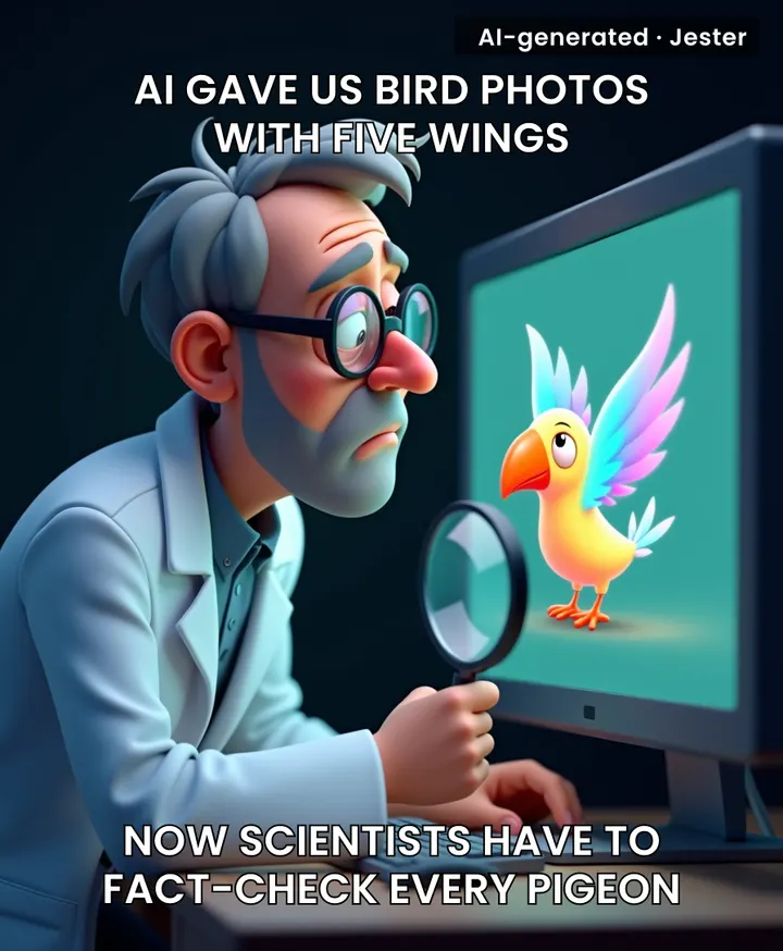 When your ornithology degree is rendered useless by a pigeon that never existed outside Photoshop.