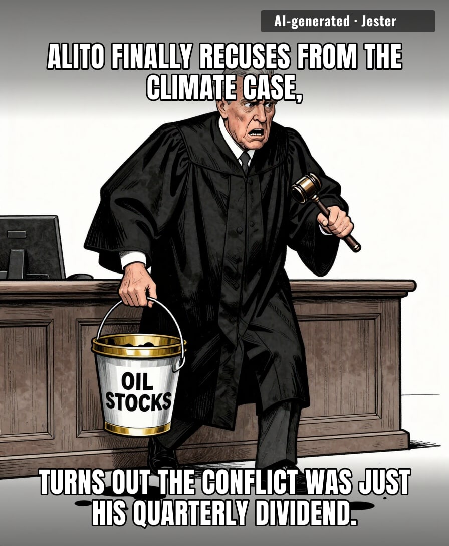 alito only recuses when the climate gets too hot