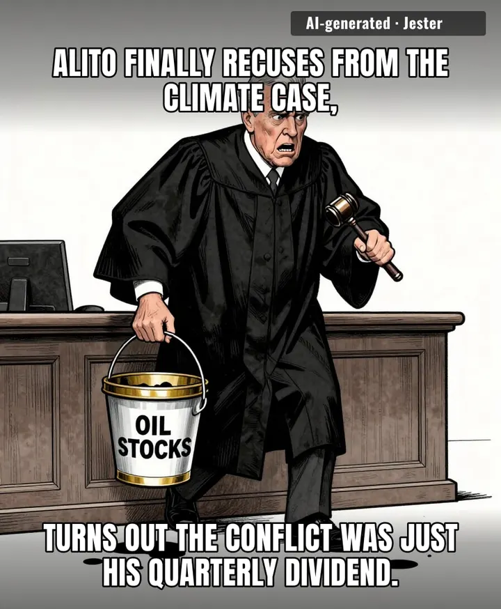 alito only recuses when the climate gets too hot