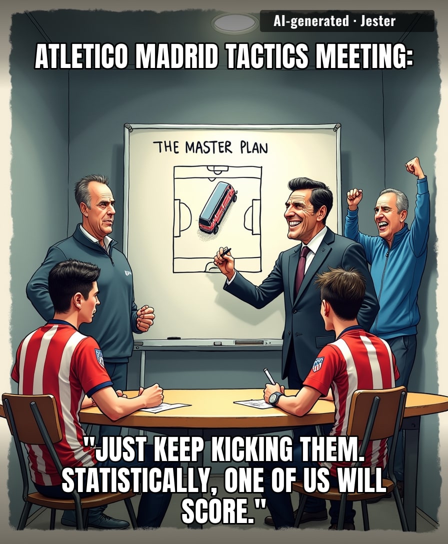 Atletico's game plan is so defensive they'd park the bus in their own trophy cabinet.