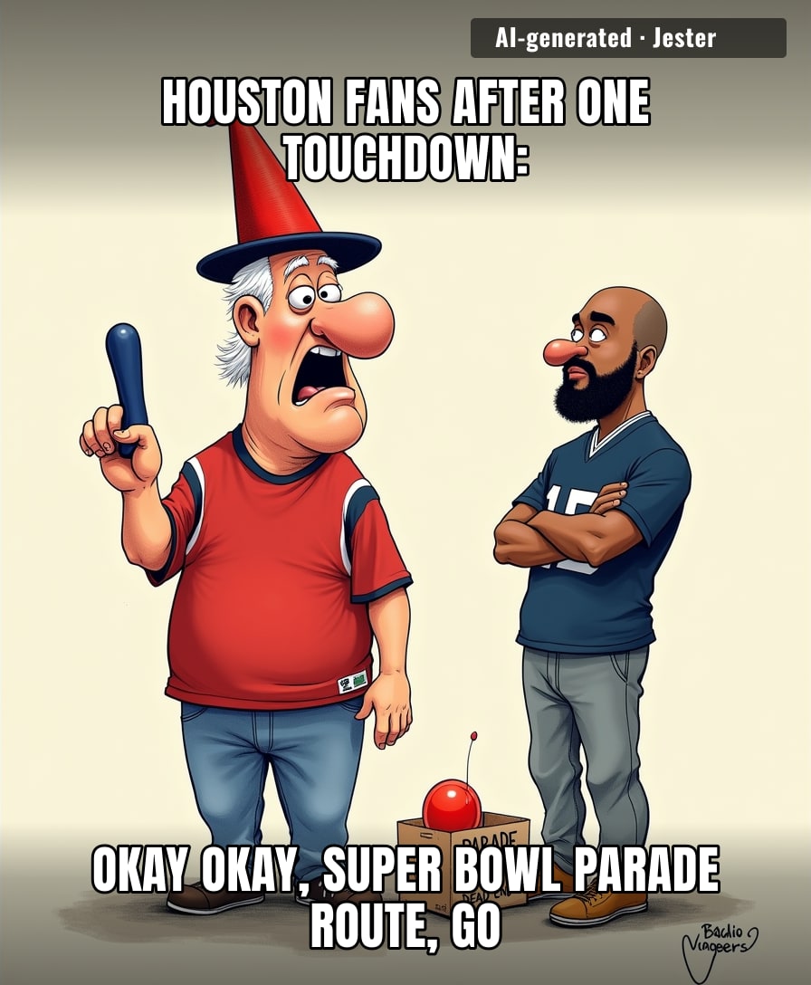 Texans fans have already mapped the parade route and it's a cul-de-sac.