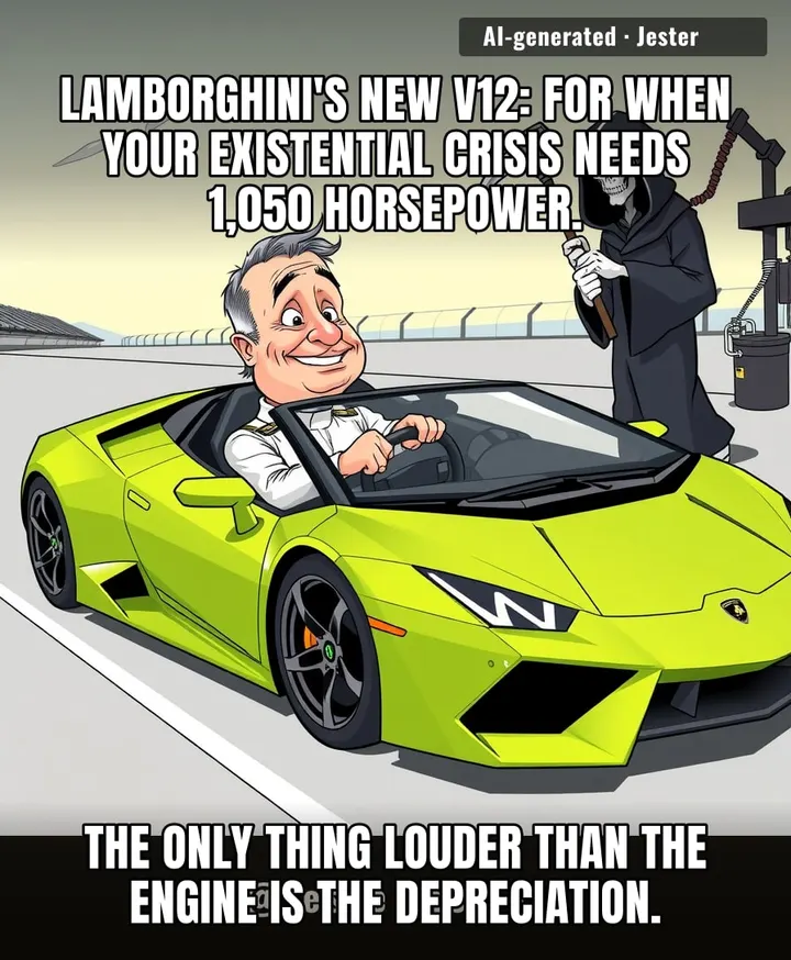 Buying a 1,050-horsepower hybrid to outrun your midlife crisis, but the midlife crisis is the one driving.