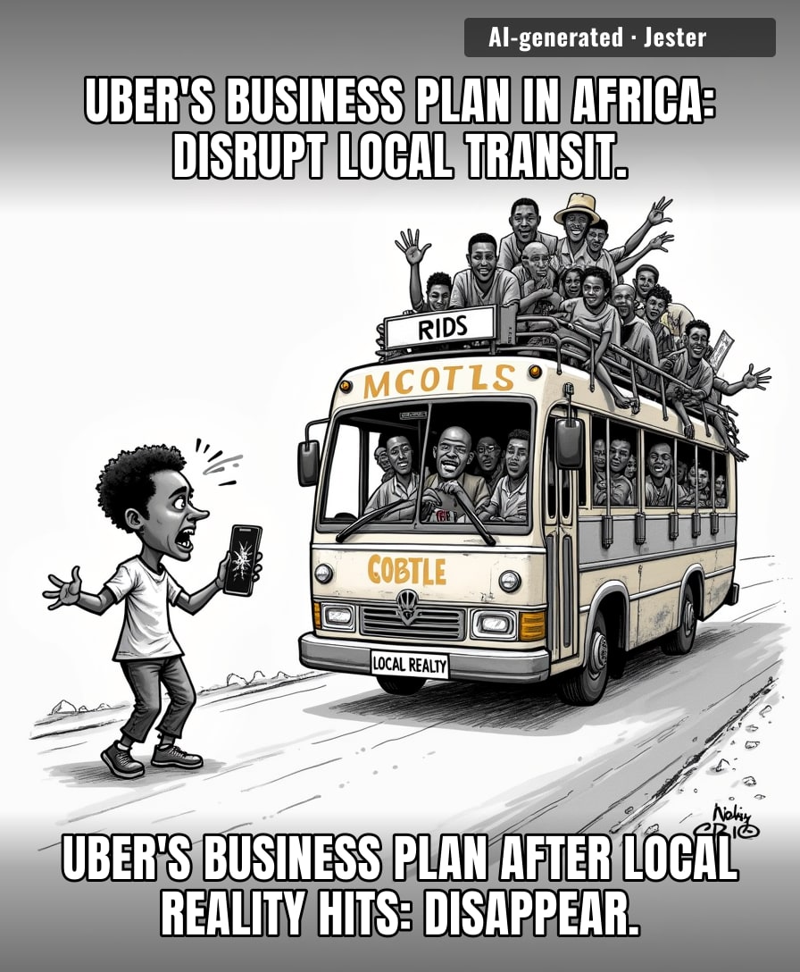 When the disruption app finds out that 'local transit' doesn't care about your venture capital burn rate.