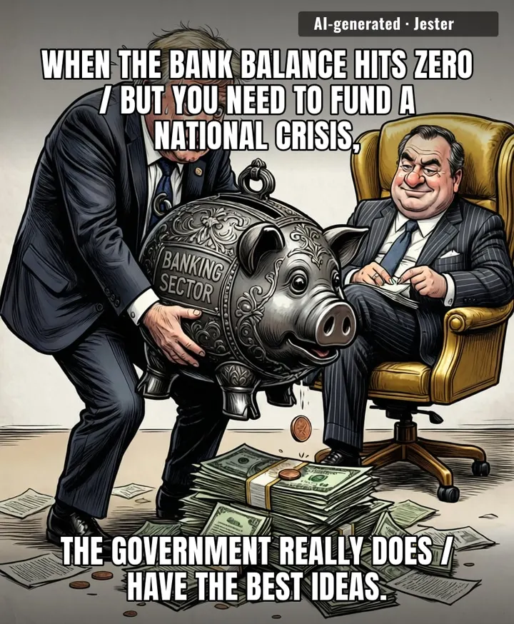 Britain is currently searching for spare change in the couch cushions of the banking sector like a college student who just realized rent is due.