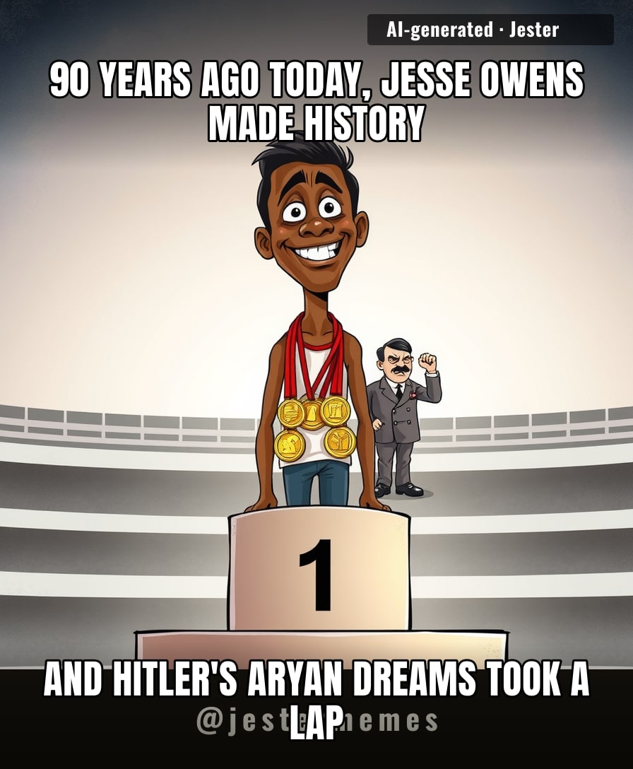 Hitler's theory of Aryan supremacy got a four-gold-medal reality check from a guy who just wanted to run.
