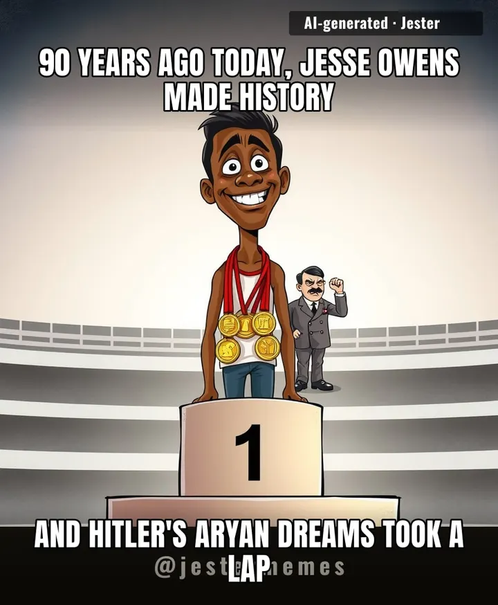 Hitler's theory of Aryan supremacy got a four-gold-medal reality check from a guy who just wanted to run.