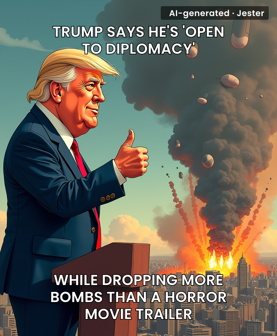 When the president negotiates peace by first starting a war, you know your tax dollars are working overtime.