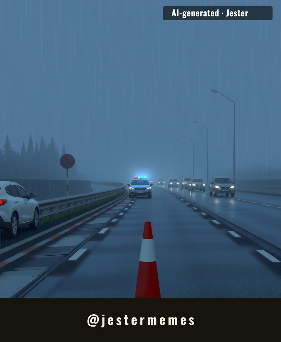 One crash, 50 minutes lost — the fragility of a single road.