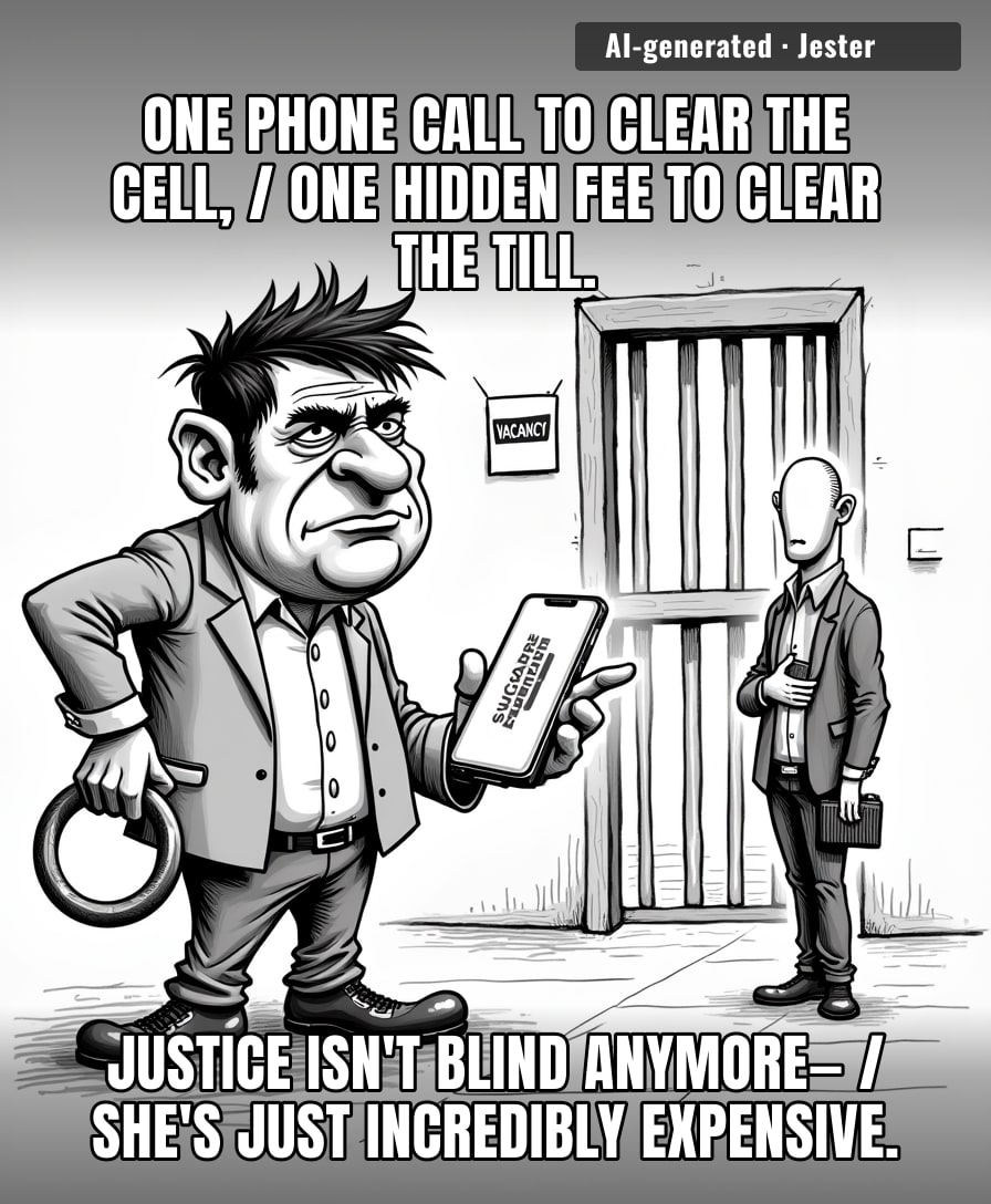 The government is trying to solve the prison crisis and the deficit at the same time: criminal justice is now just a luxury app with a skip-the-line feature.