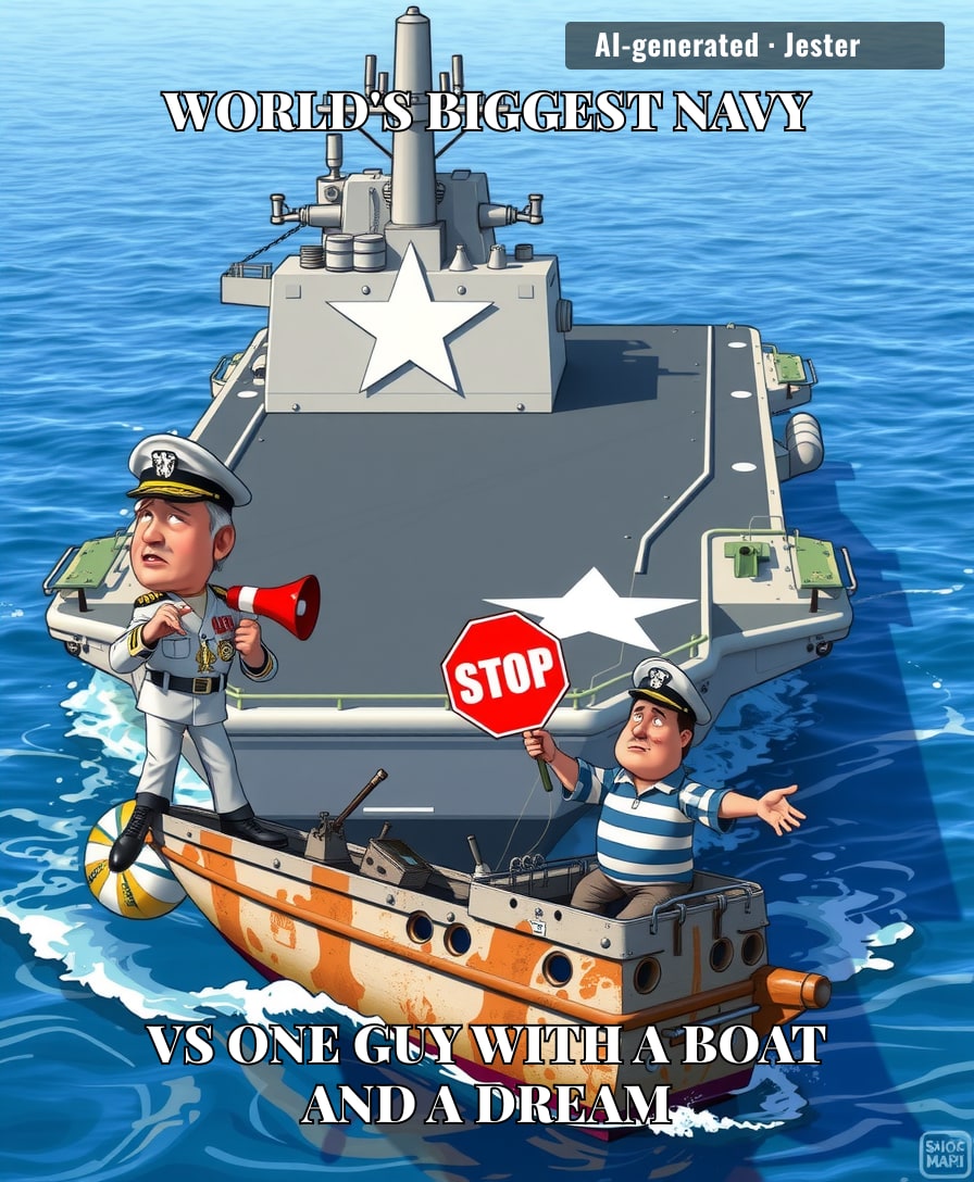 The Pentagon treating the Persian Gulf like a HOA gatekeeper is the most expensive way to ensure nobody in the neighborhood has a fun weekend.