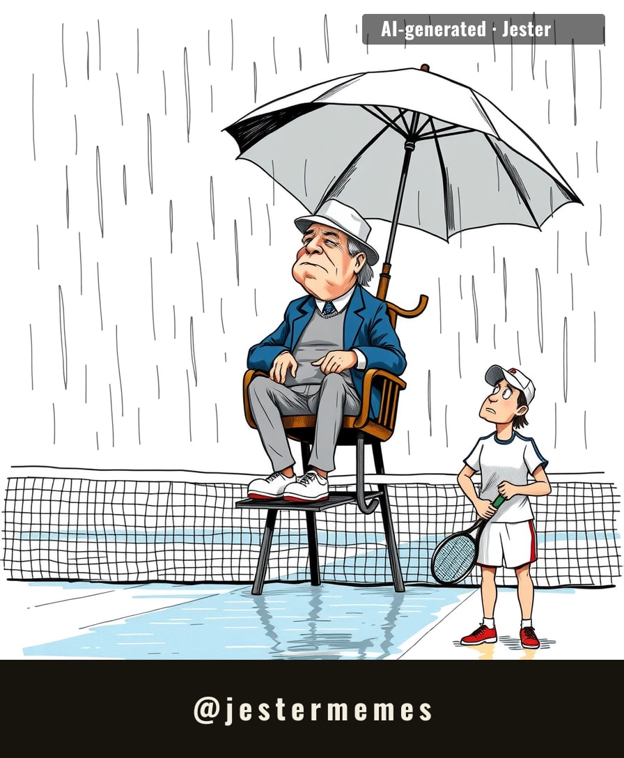 Mother Nature heard Montreal had a tennis tournament and thought, 'Finally, a chance to water the plants.'