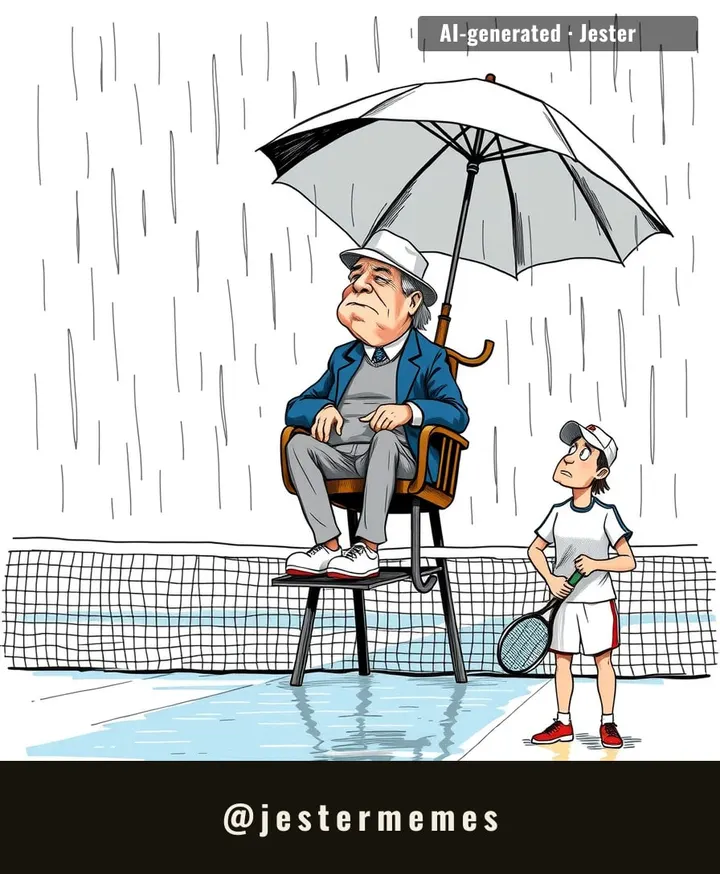 Mother Nature heard Montreal had a tennis tournament and thought, 'Finally, a chance to water the plants.'