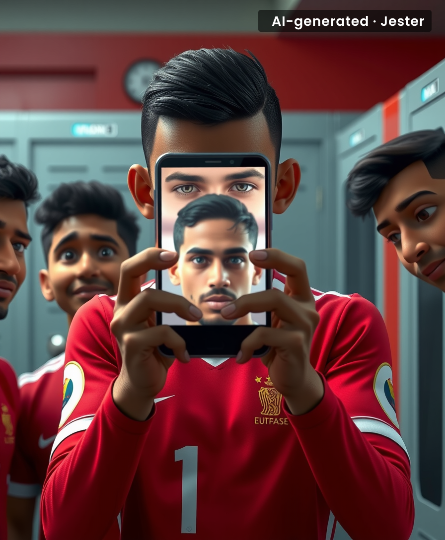 Egypt's penalty plan: just crowd around a phone and hope Mbappe's video does the talking.