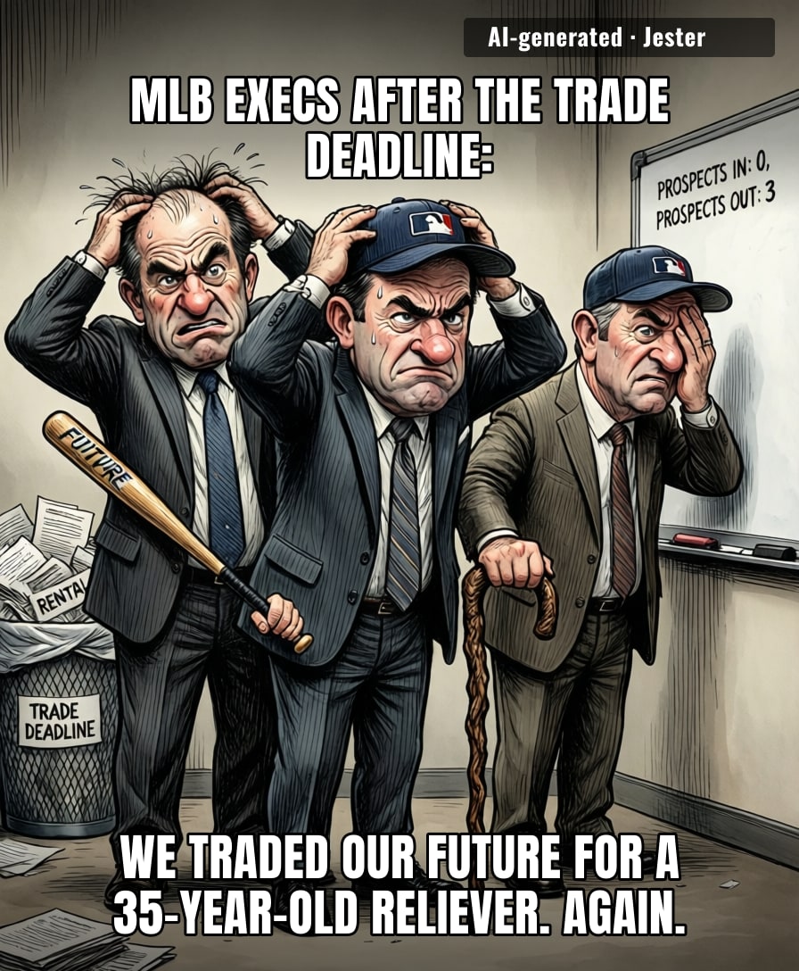 The only thing moving faster than the trade deadline is the hairline on every GM who gave up a top prospect for a rental.