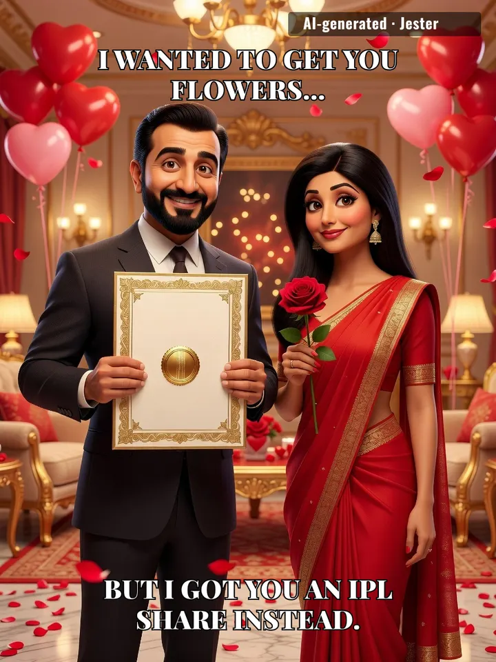 Raj Kundra gave Shilpa an IPL share for Valentine's — finally, a love language that speaks EBITDA.