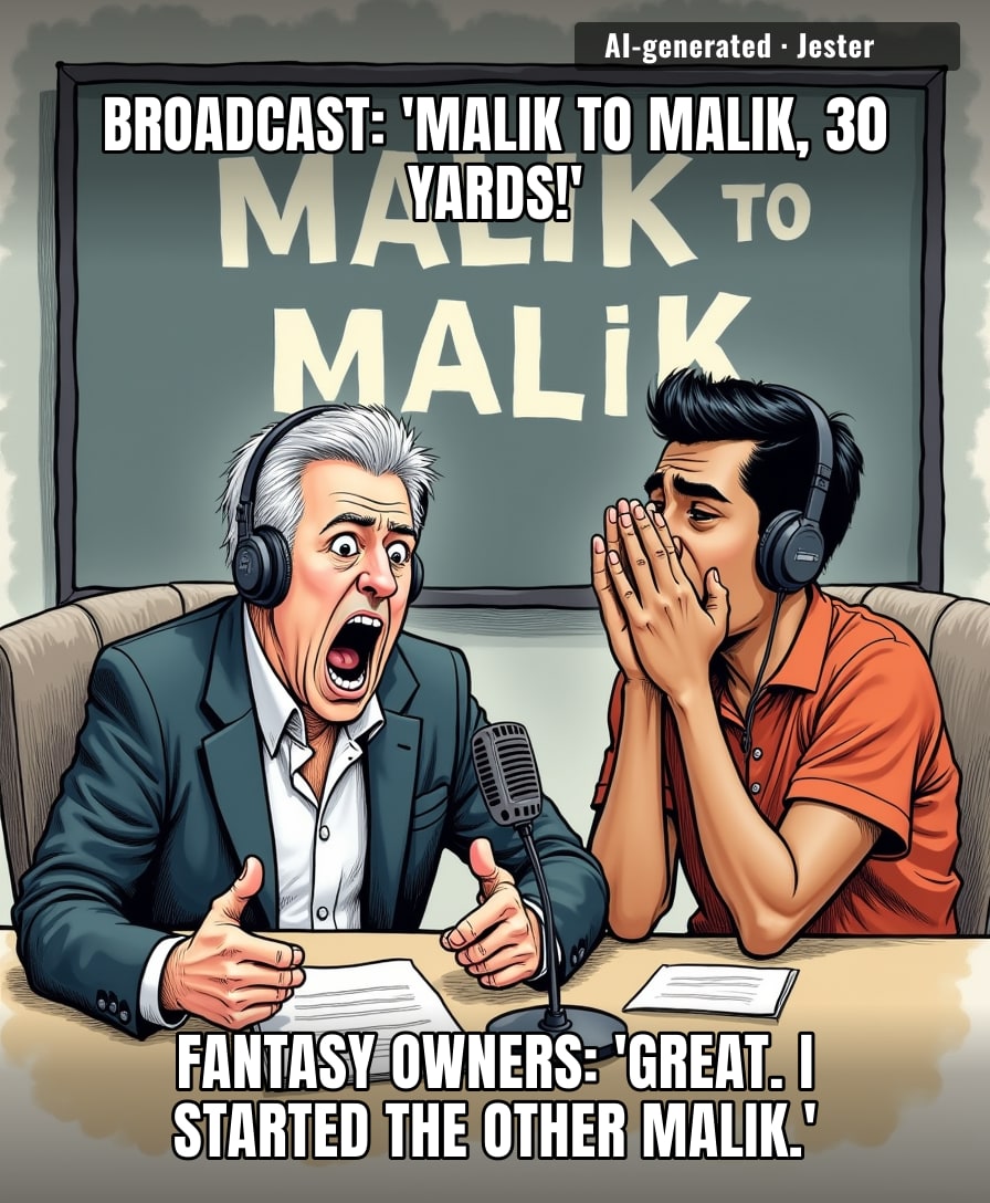 Two Maliks on the same field and I still managed to start the one who was at home watching.