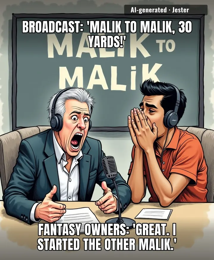 Two Maliks on the same field and I still managed to start the one who was at home watching.