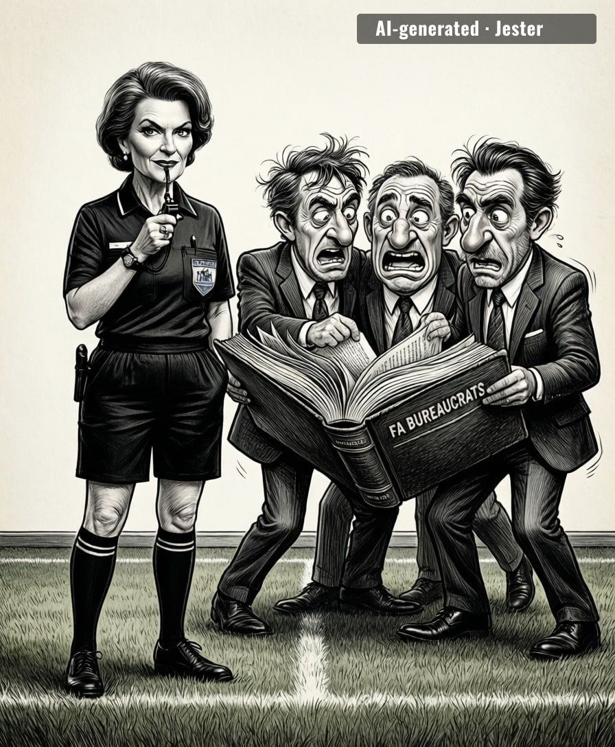 The FA finally hired someone who knows how to spot an offside, so naturally they had to promote her out of the way.
