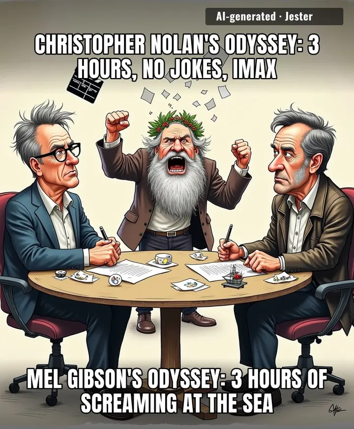 One director shoots a 70mm epic about a man lost at sea; the other casts himself as Poseidon's dad. Guess which one gets the last laugh.