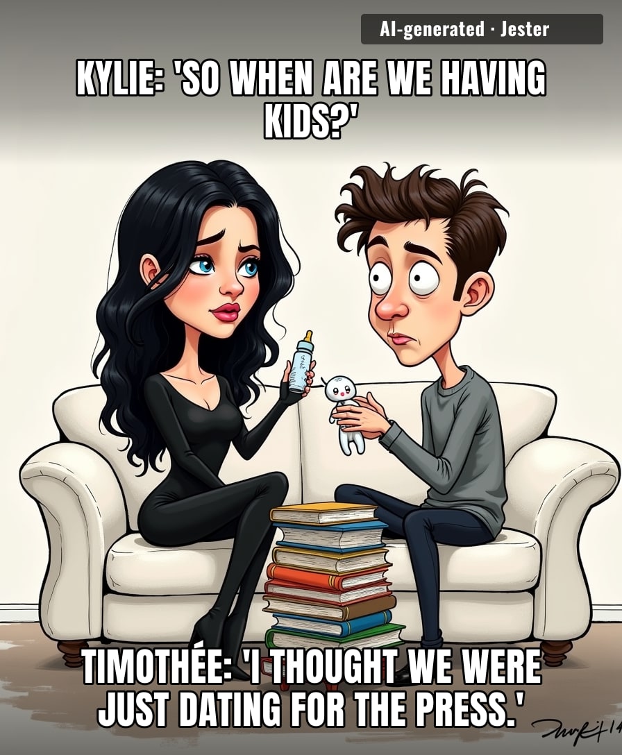 I can't wait for the kid to be born with a Kylie lip kit and a Chalamet cheekbone.