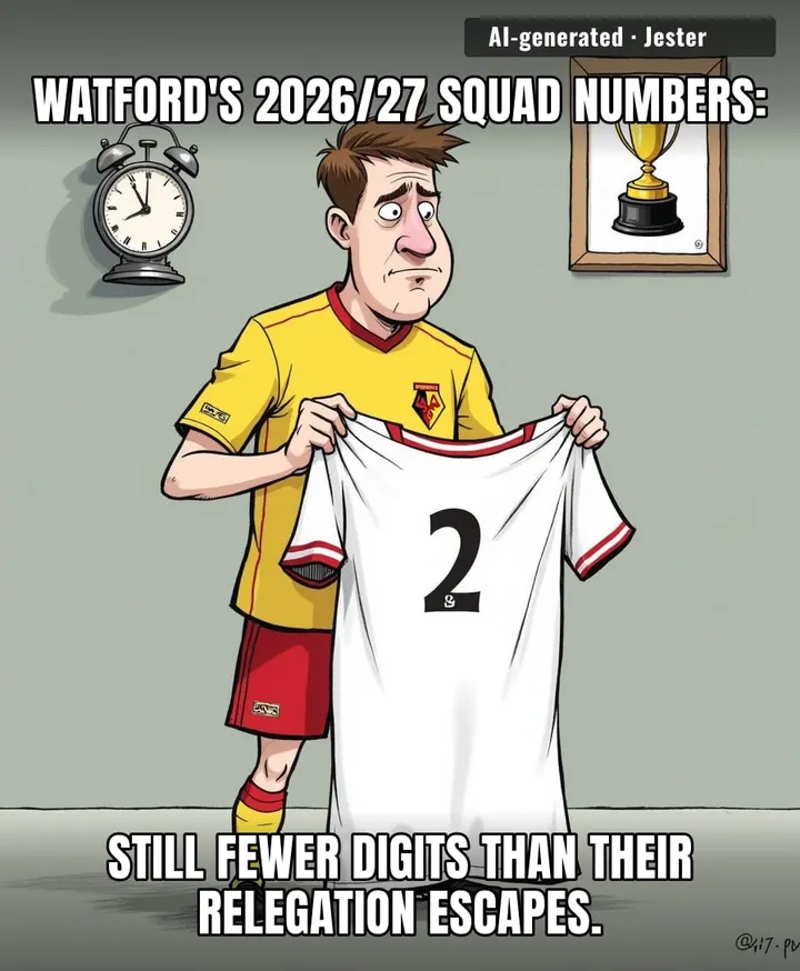 Watford announces squad numbers like my landlord announces rent hikes—same digits, less hope.