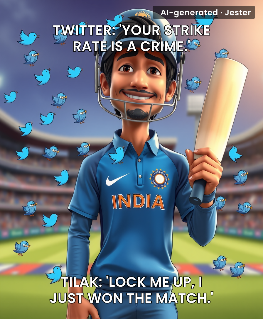 Tilak Varma's strike rate 'problem': scoring slower than a dial-up connection, yet still winning.